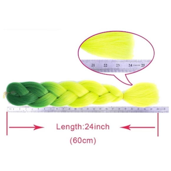 5 packs of Green yellow ombré braiding hair *NWT* main image 4